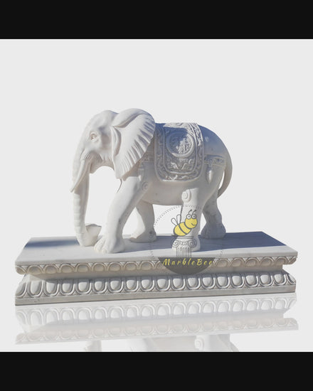 White marble elephant life-size customization 