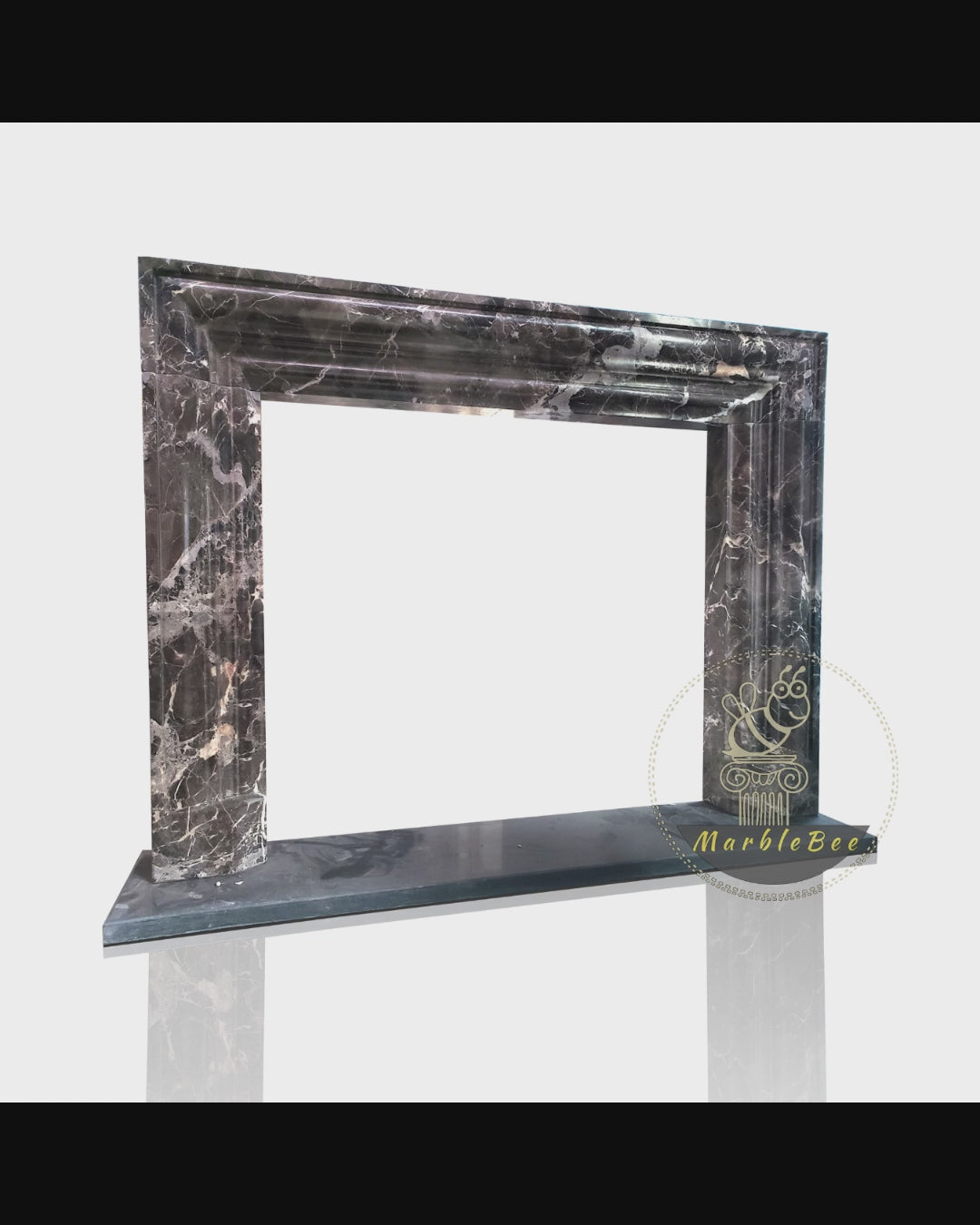 Marble fireplace customized for residential project directly from marble carving studio