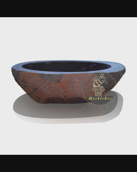 boat shape natural stone bathtub for outdoor bathing