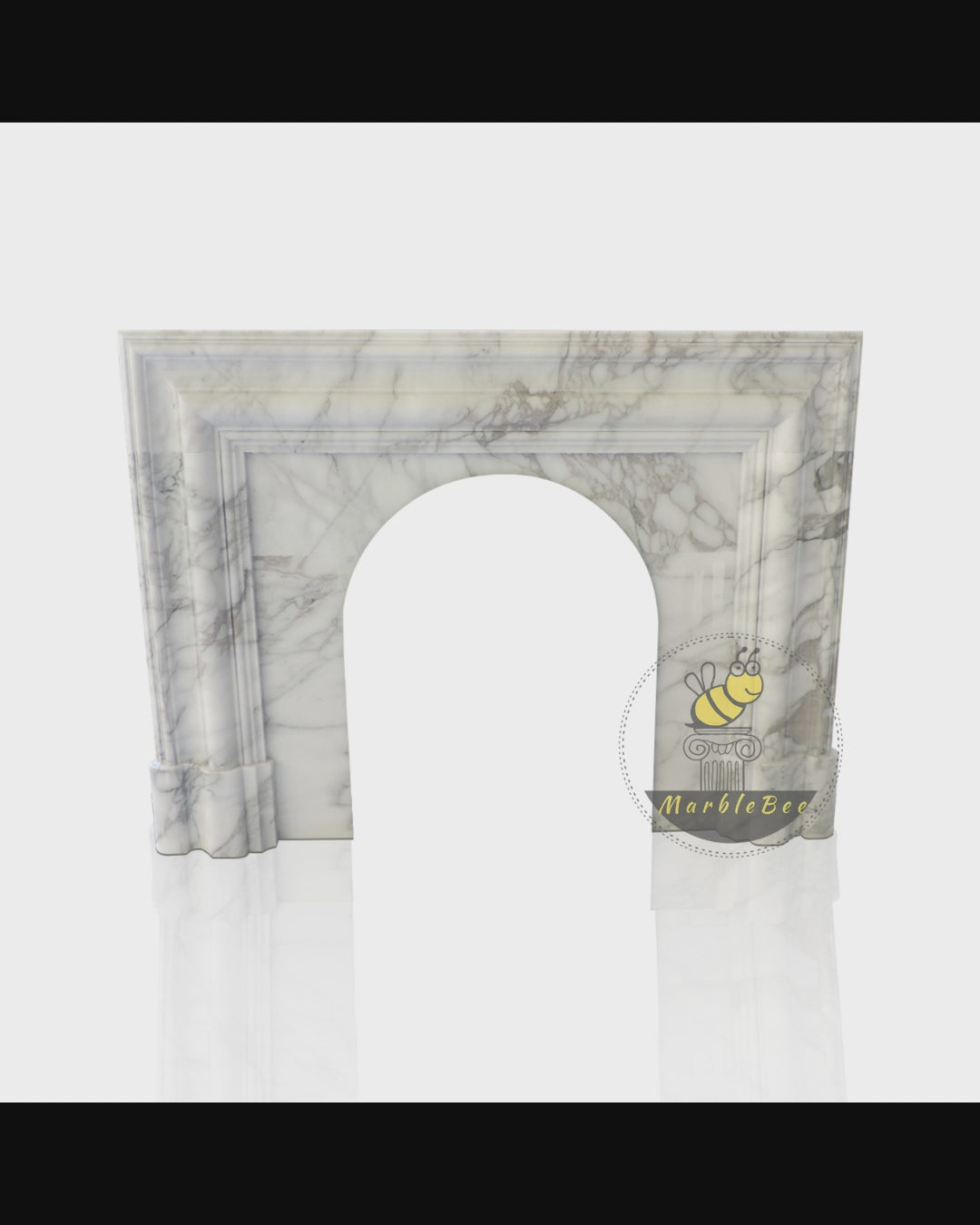 Elegant Modern Calcutta Marble Fireplace Surround Design