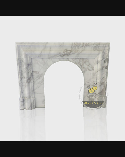 Elegant Modern Calcutta Marble Fireplace Surround Design