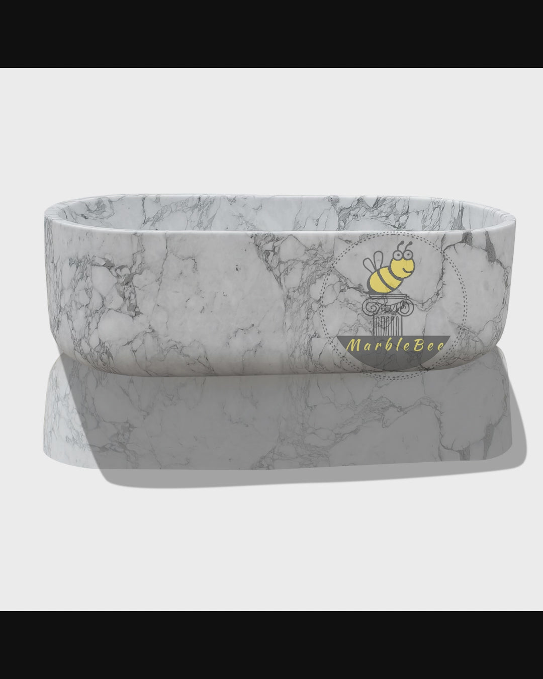 Calacatta white marble soaking tub 