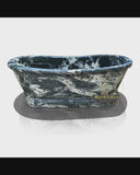 Pedestal bathtub hand-carved from marble traditional style Marblebee