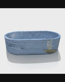 Unique large oval gray stone soaking tub
