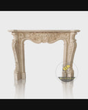 Marble fireplace mantel French Style with Shell Carving at Center of Header, On Sale Now