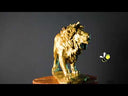 Statuette de Lion en bronze avec revêtement de couleur dorée
