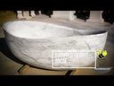 Marblebee white marble bathtub papillon shape design