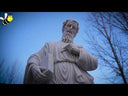 Tall garden statue of Saint Matthew