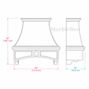 custom stone kitchen hoods in Calacatta Monet - Image 5