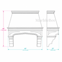 stone kitchen range hood in Calacatta Monet - Image 4