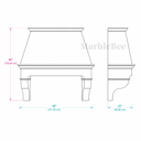marble range hood in Calacatta Monet - Image 5