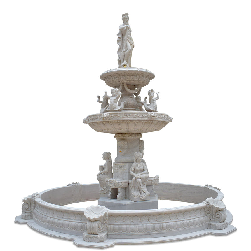 Buy large garden stone fountain with greek god statue
