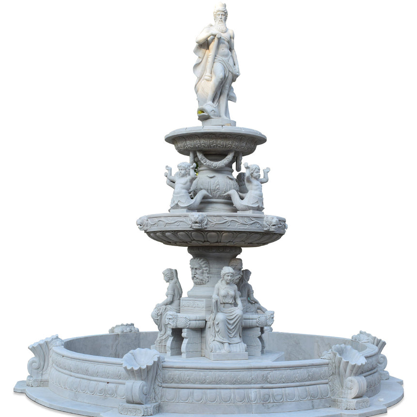 Large 3-tiered stone fountain for sale