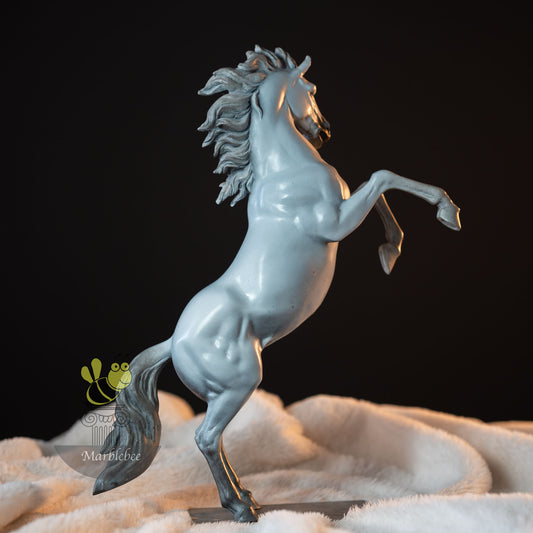 Bronze statue of prancing horse