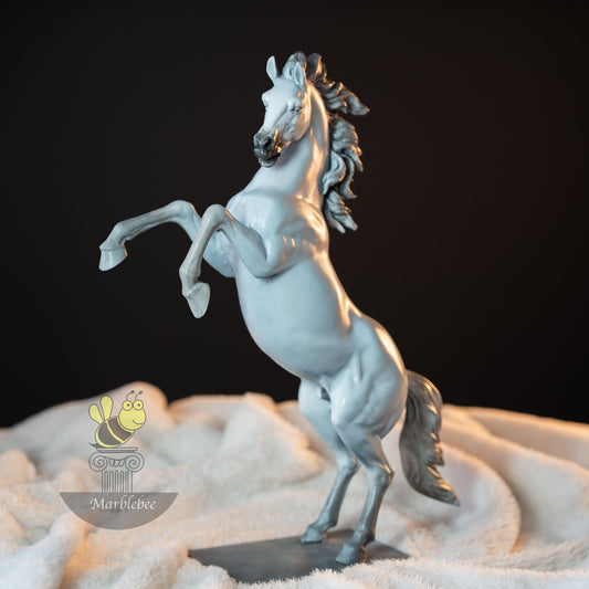 Bronze statue of prancing horse