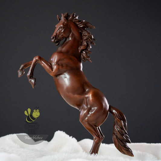 Bronze rearing horse statue