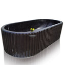 marble bathtub fluted design Black Marble