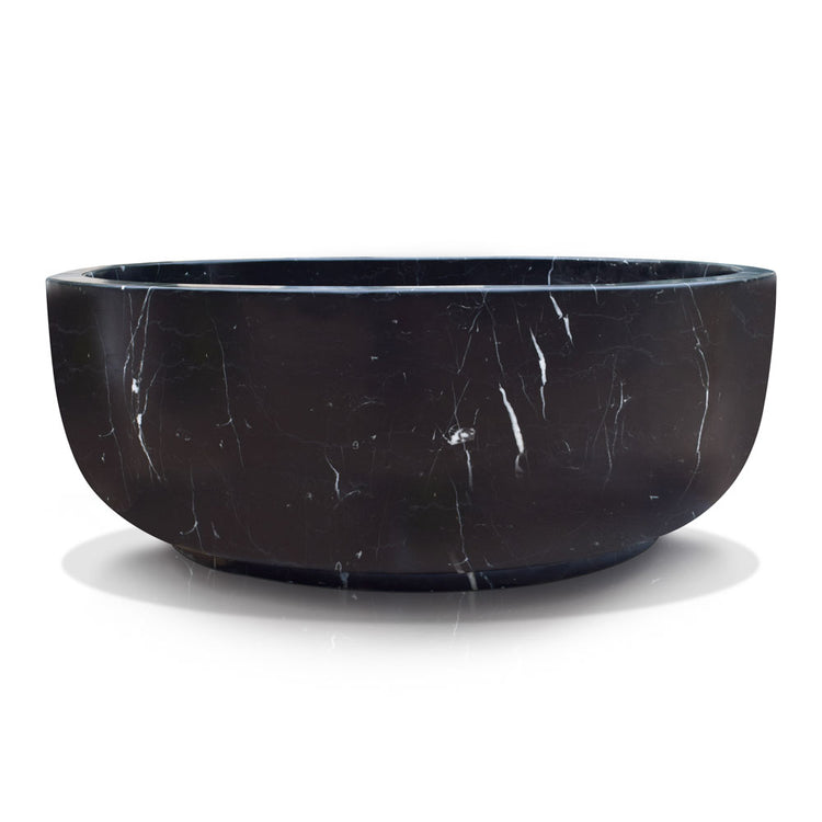 Black Stone tub in Japanese soaking tub style Marblebee customization round modern tub