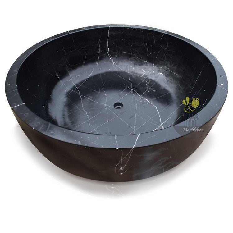 Black Stone tub in Japanese soaking tub style Marblebee customization round modern tub