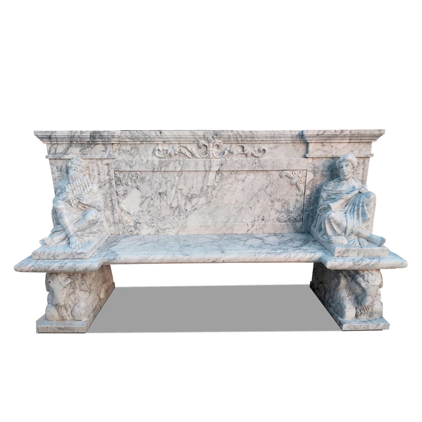 Carrara White Stone Bench For Sale