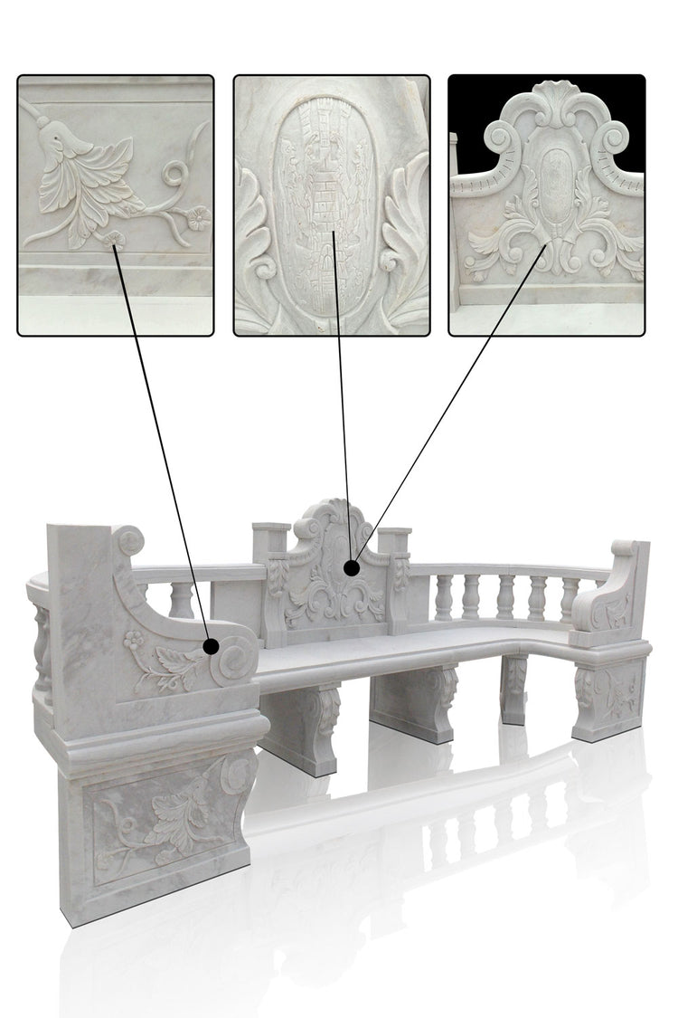 Custom Marble Garden Bench