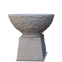 Chiseled garden stone surface urn