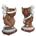 Garden stone marble cherub carving urn