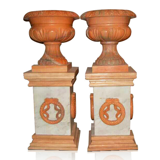 Chateau traditional urn planter on pedestal