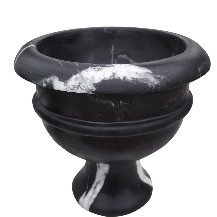 Modern design black marble urn garden planter
