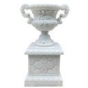 Stone planter on pedestal stone plant stand