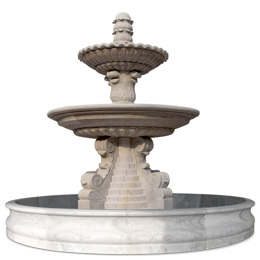 Custom 2-tiered garden fountain