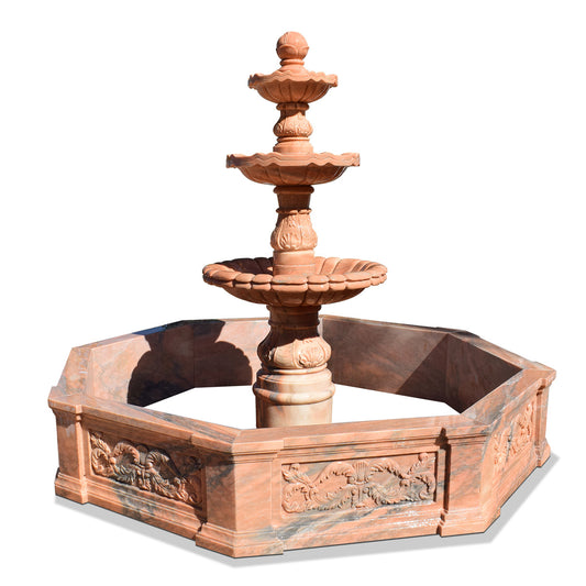 fountain-red sunset marble fountain For Sale