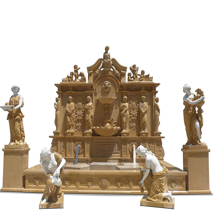 Buy Marble wall fountain with greek statues