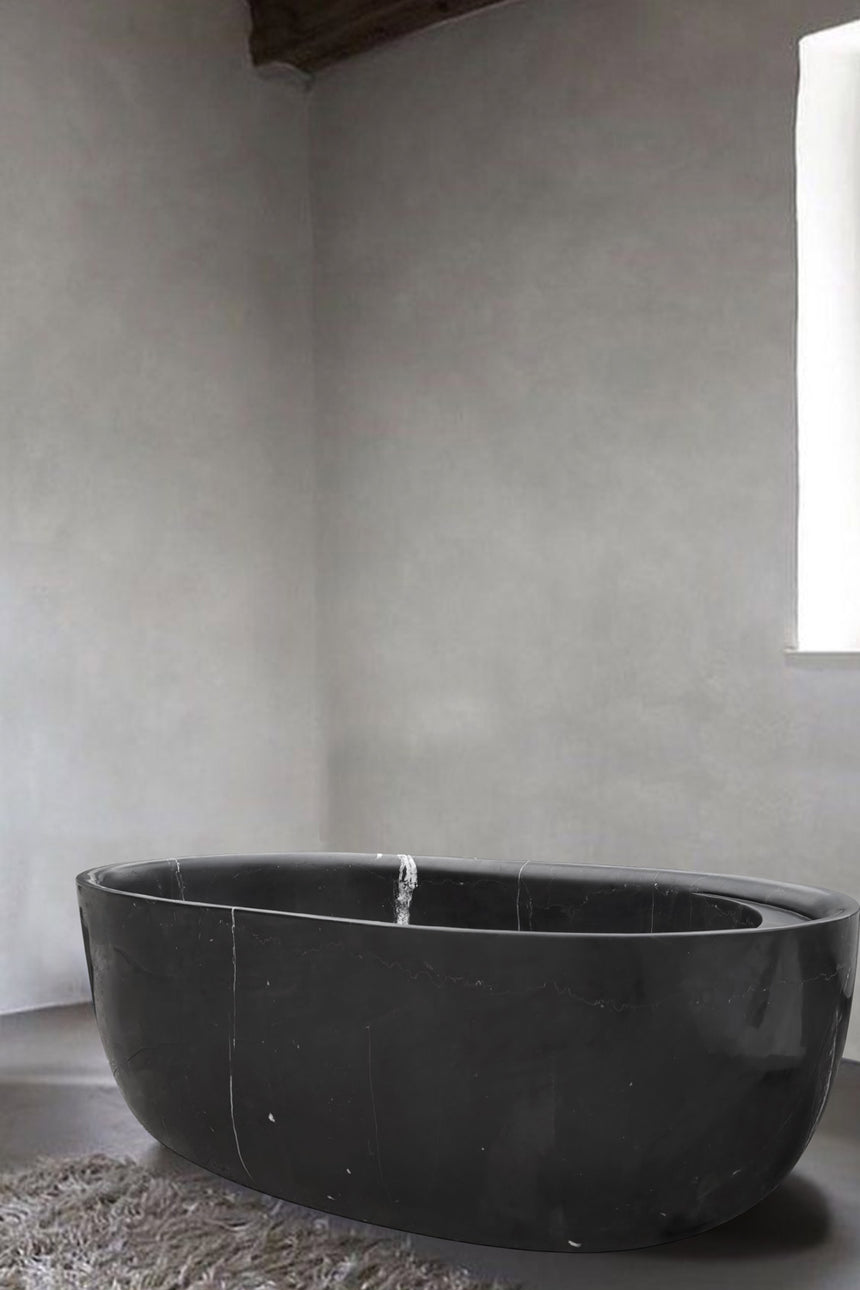 Custom Black Marble Bathtub For Sale