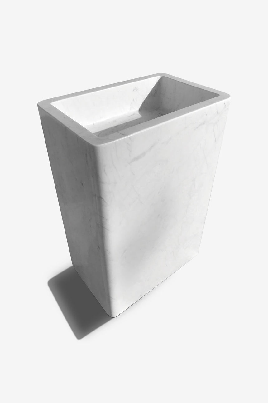 Custom Cubic Marble Pedestal Sink
