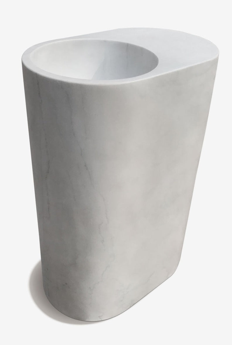 Custom Stone Pedestal white marble sink