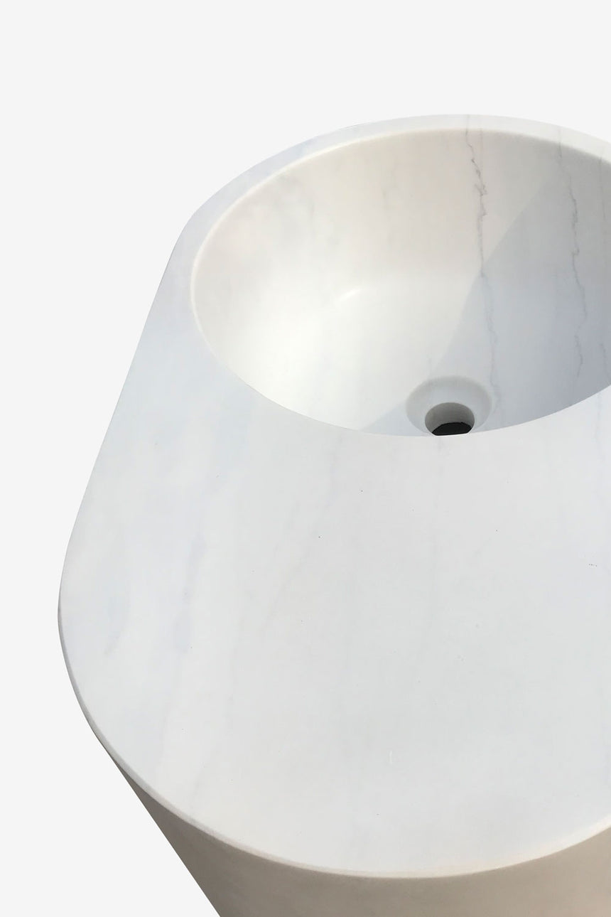 Buy Custom Stone Pedestal white marble sink