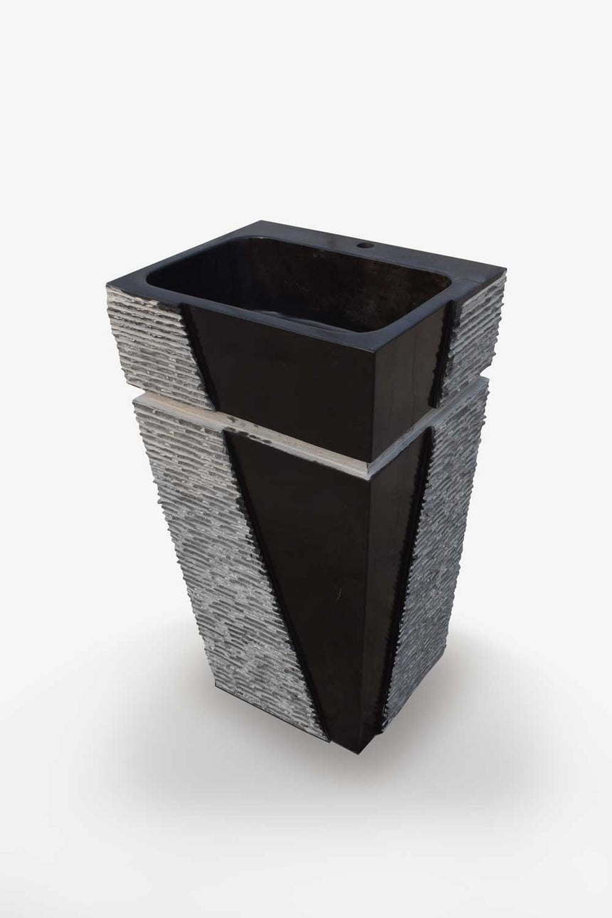 Modern Stone Pedestal black and grey