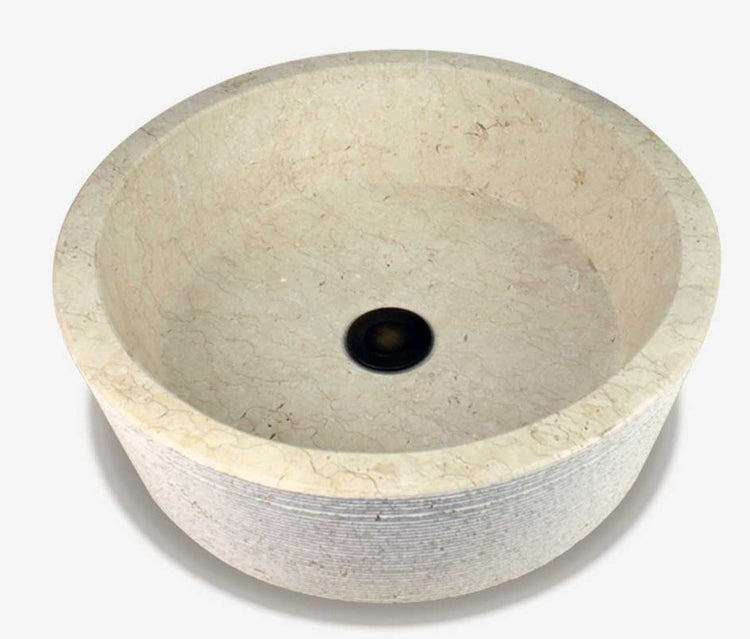 Stone Basin Round Beige For sale
