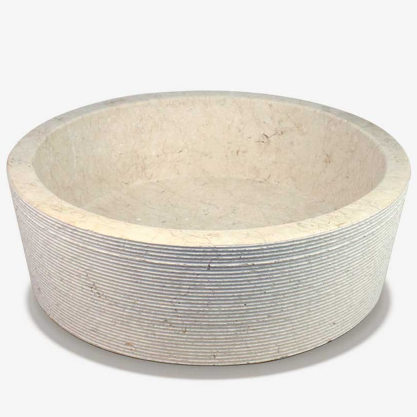custom Stone Basin Round Beige For Sale