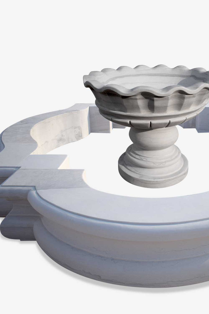 Custom Simplistic white stone fountain