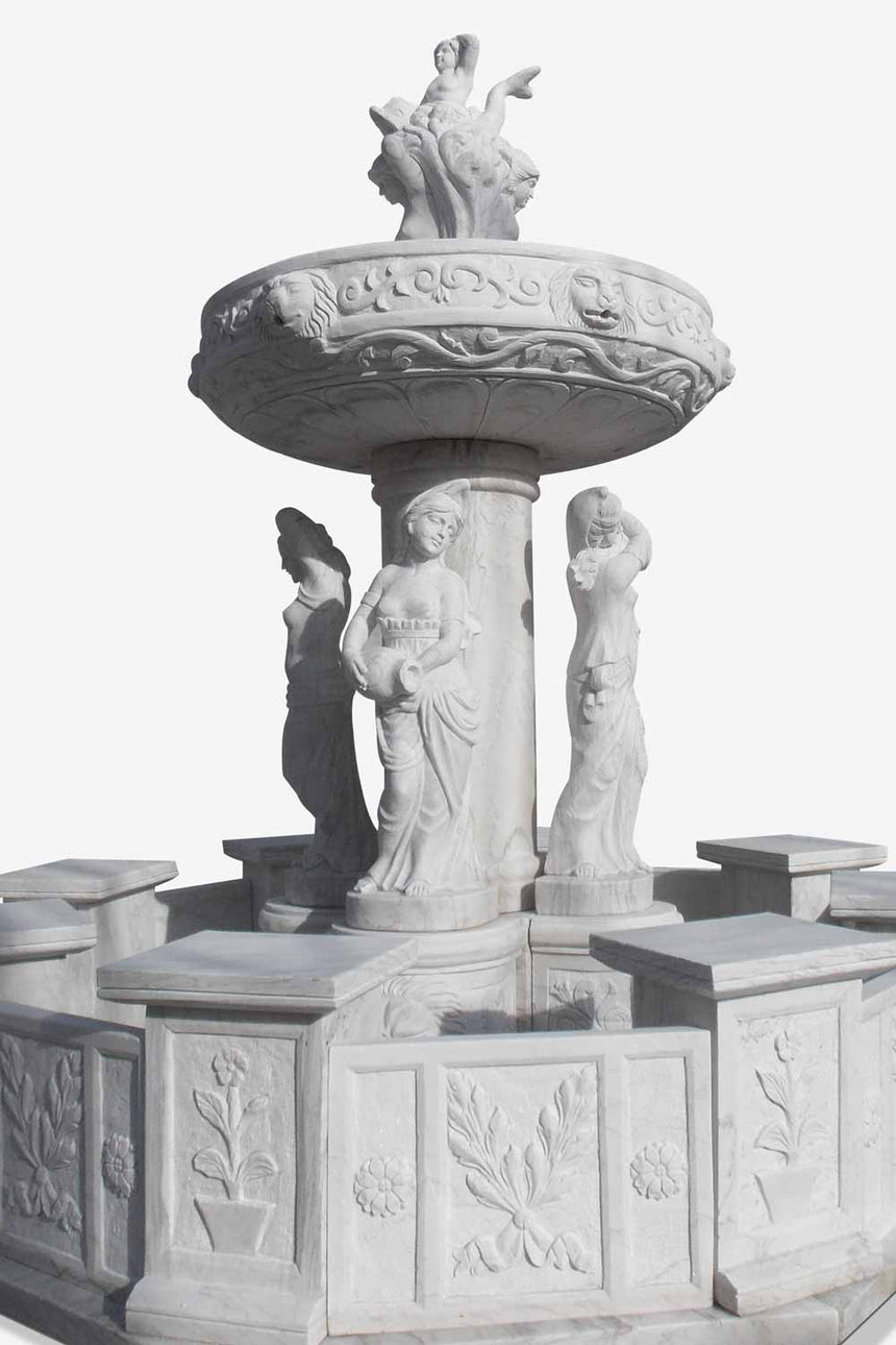 Custom White Marble stone fountain