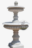 Custom White Marble Two tier fountain