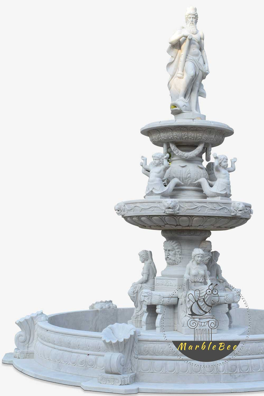 Custom Large 3-tiered stone fountain
