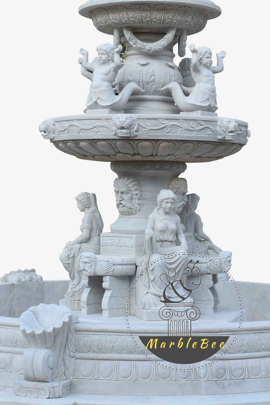 Large 3-tiered stone fountain for sale