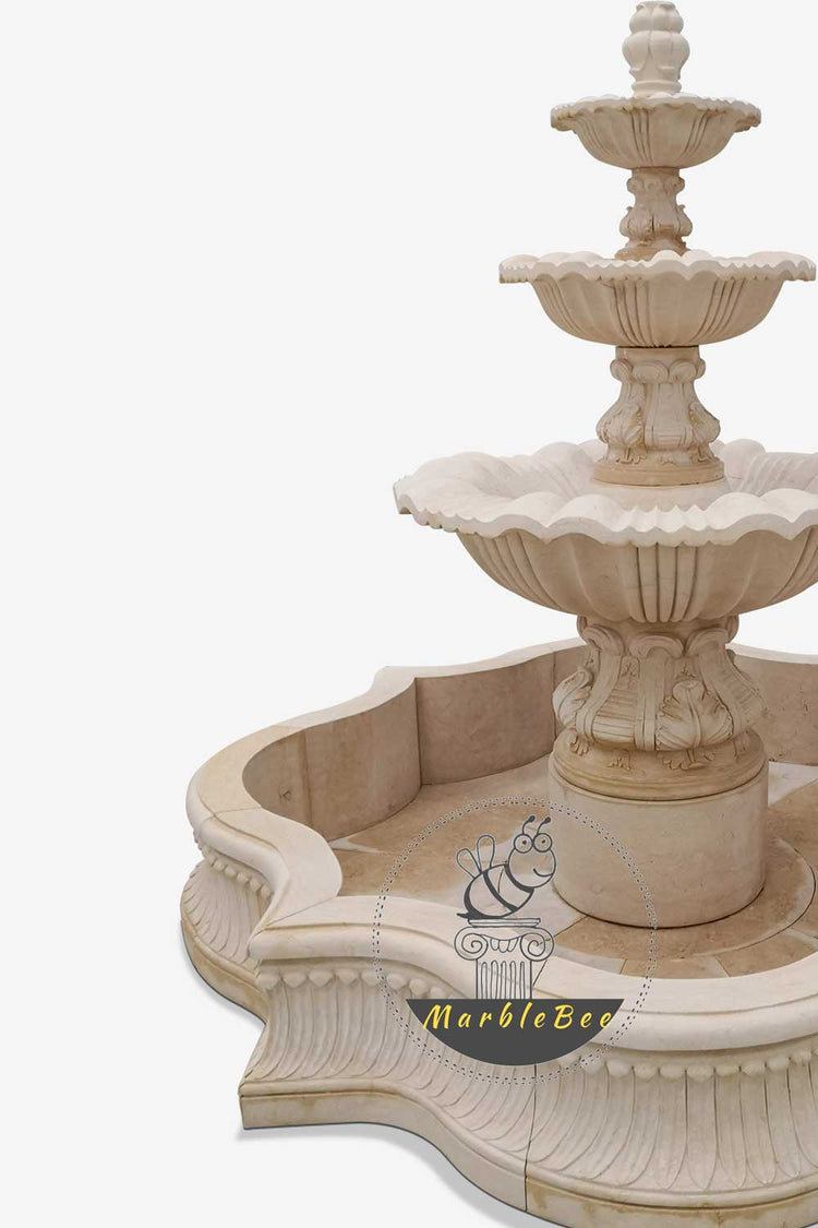 Custom Beige 3-tiered garden fountain