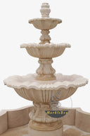 Beige 3-tiered garden fountain For Sale