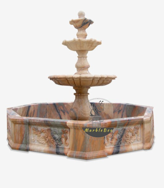 Buy Rainbow natural stone three-tiered fountain