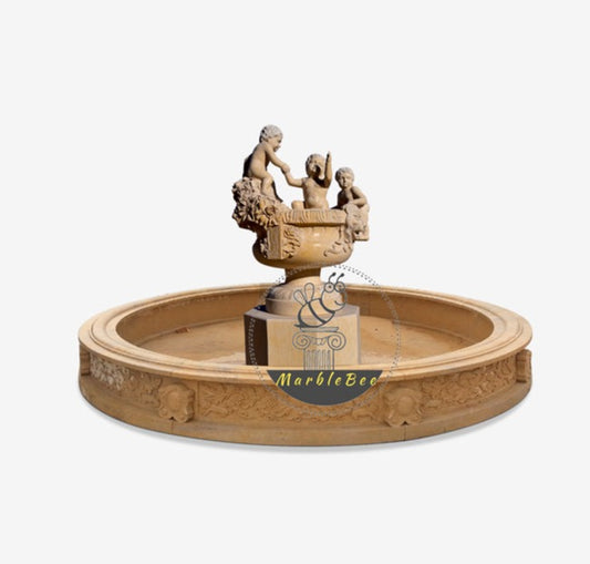 Buy natural stone fountain with angel statues