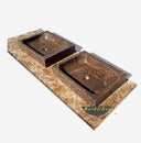 Contemporary design Square Basin Emperador dark marble basin 